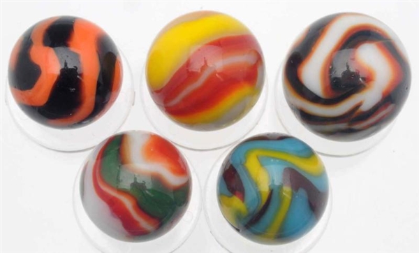 LOT OF 5: ASSORTED PELTIER MARBLES.               