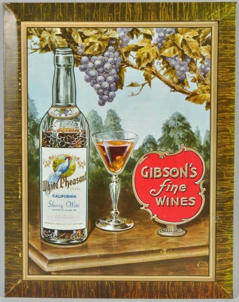 TIN GIBSONS FINE WINES SIGN.                     