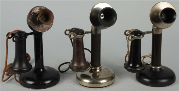 LOT OF 3: DEAN CANDLESTICK TELEPHONES.            
