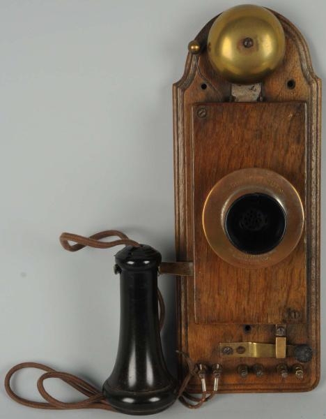 EARLY CONNECTICUT COMPACT WALL TELEPHONE.         