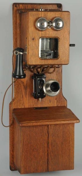 CHICAGO GLASS FRONT 2-BOX TELEPHONE.              