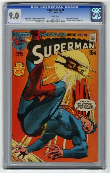 SUPERMAN #234 CGC 9.0 D.C. COMICS 2/71.           