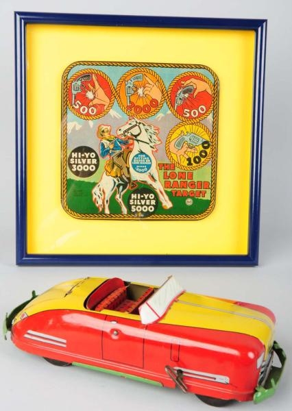 LOT OF 2: TIN LITHO TOY ITEMS.                    