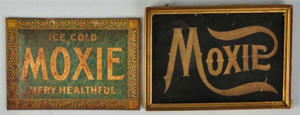 LOT OF 2: EARLY MOXIE SIGNS.                      