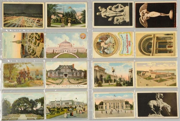 LOT OF 56: PANAMA-PACIFIC EXPOSITION POSTCARDS.   