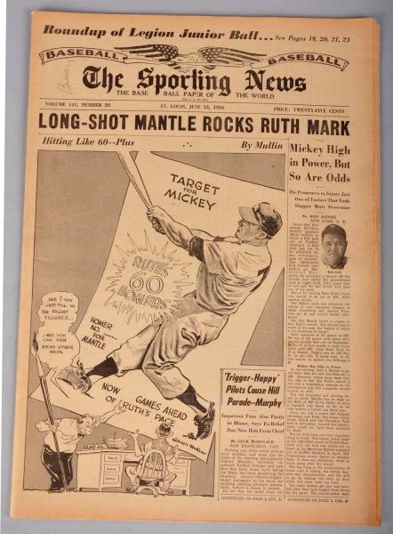 LOT OF 5: 1956 "THE SPORTING NEWS" NEWSPAPERS.    