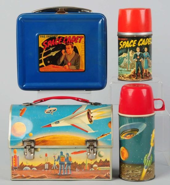 LOT OF 2: TIN LITHO SPACE RELATED LUNCH BOXES.    