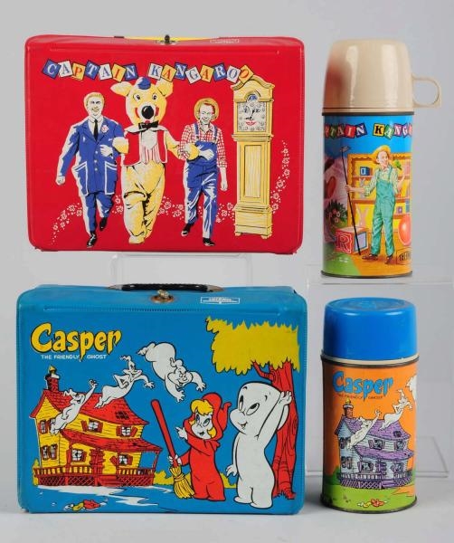 LOT OF 2: VINYL TV CHARACTER LUNCH BOXES.         
