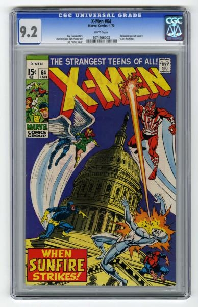 X-MEN #64 CGC 9.2 MARVEL COMICS 1/70.             