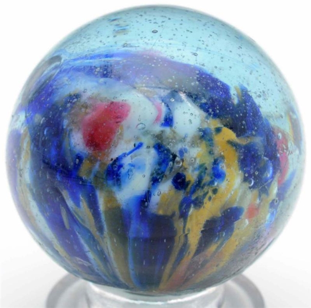 SINGLE PONTIL END OF DAY CLOUD MARBLE.            