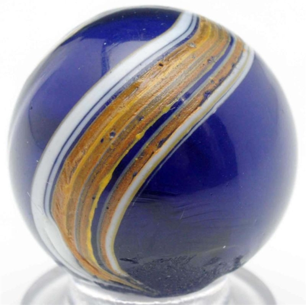 BLUE GLASS MAGLITE INDIAN MARBLE.                 