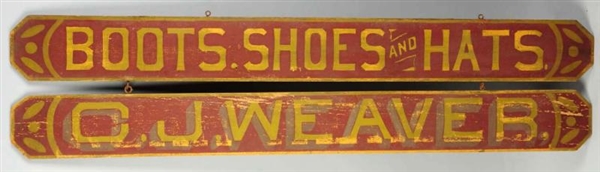 EARLY C.J. WEAVER 2-PIECE TRADE SIGN.             