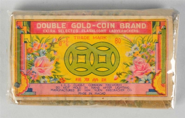 DOUBLE GOLD-COIN BRAND FIRECRACKERS.              