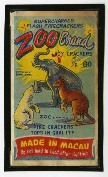 ZOO BRAND 80-PACK LADY FIRECRACKERS LABEL.        