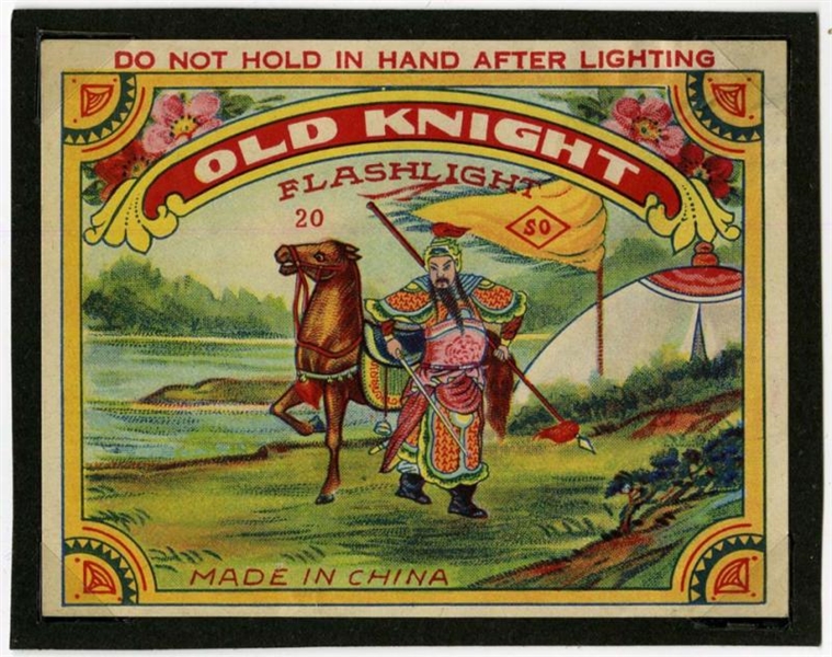 OLD KNIGHT 20-PACK FIRECRACKER LABEL.             