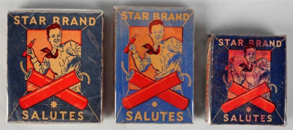 LOT OF 3: STAR BRAND SALUTES FIRECRACKER BOXES.   