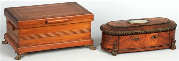 LOT OF 2: EARLY WOODEN BOXES.                     