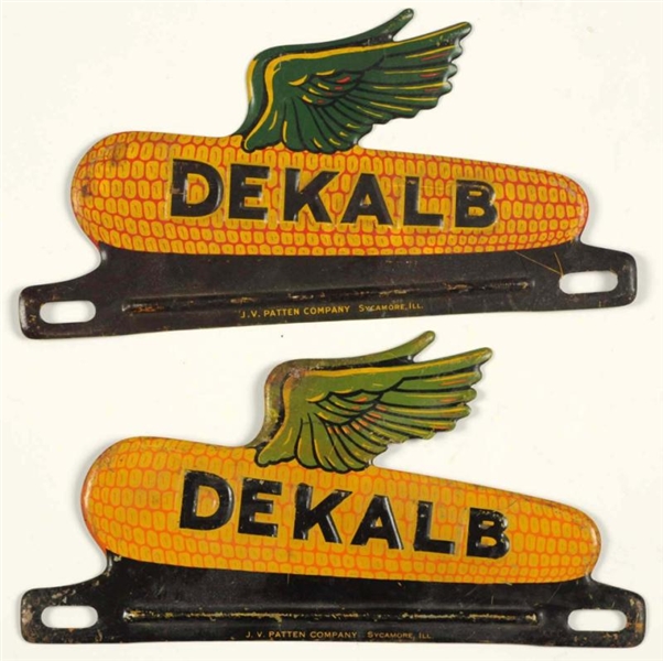 LOT OF 2: DEKALB LICENSE PLATE TOPPERS.           