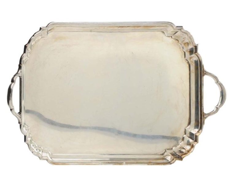 A GORHAM SILVER LARGE TEA TRAY.                   