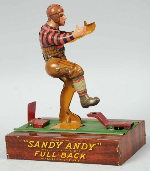 TIN LITHO SANDY ANDY FOOTBALL TOY.                