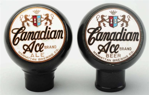 LOT OF 2: CANADIAN ACE BEER & ALE TAP KNOBS.      