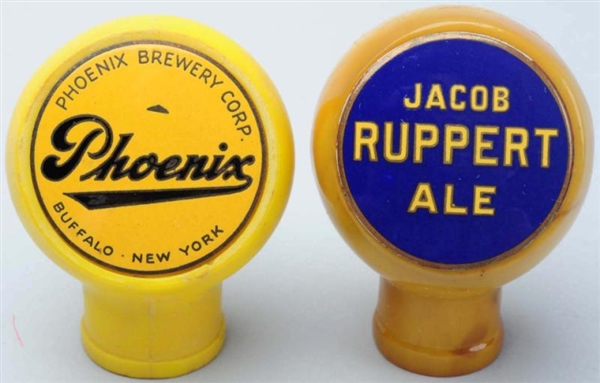 LOT OF 2: PHOENIX & JACOB RUPPERT BEER TAP KNOBS. 