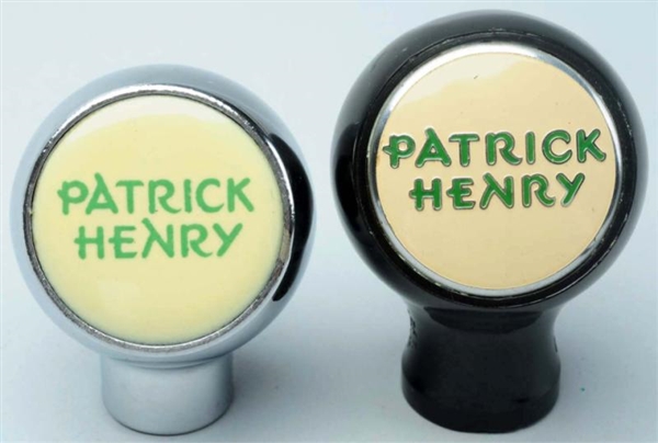 LOT OF 2: PATRICK HENRY BEER TAP KNOBS.           