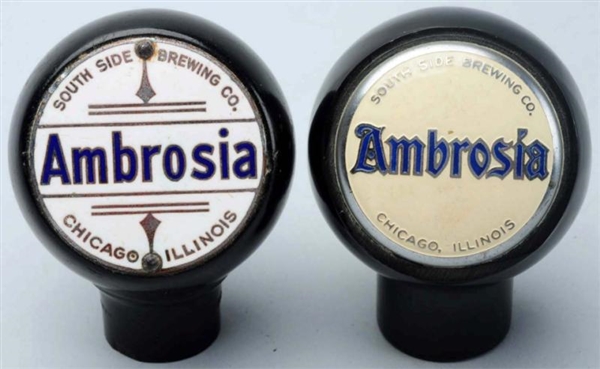LOT OF 2: AMBROSIA BEER TAP KNOBS.                