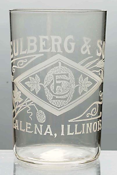 C. EULBERG & SONS ACID-ETCHED BEER GLASS.         