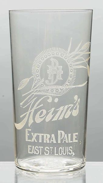 HEIMS EXTRA PALE ACID-ETCHED BEER GLASS.         