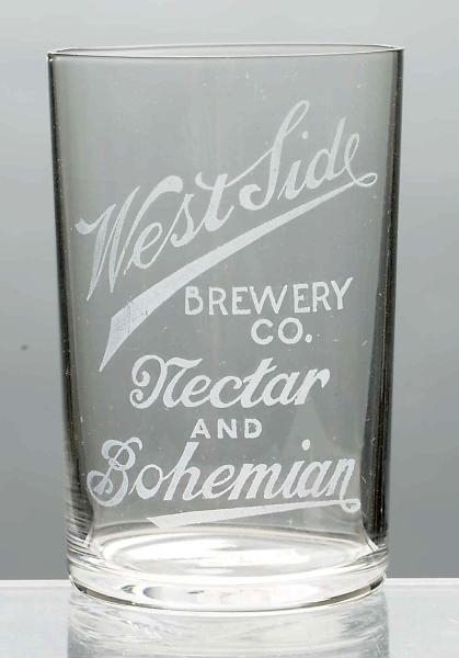 WEST SIDE BREWERY CO. ACID-ETCHED BEER GLASS.     