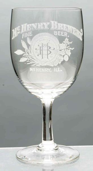 MCHENRY BREWERY ACID-ETCHED PILSNER BEER GLASS.   