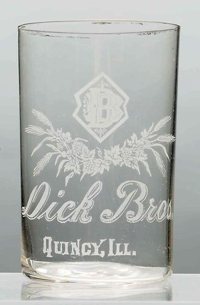 DICK BROS. BREWING COMPANY ACID-ETCHED BEER GLASS 
