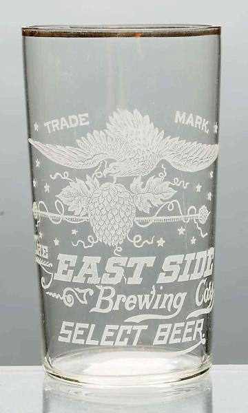 EAST SIDE BREWING CO. ACID-ETCHED BEER GLASS.     
