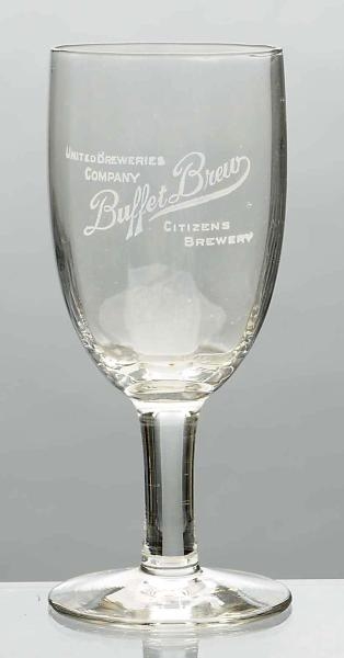 UNITED BREWERIES CO. ACID-ETCHED BEER GLASS.      