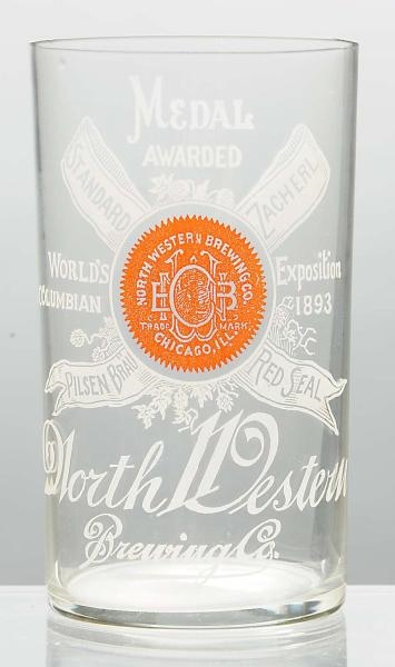 NORTHWESTERN BREWING CO. ACID-ETCHED BEER GLASS.  