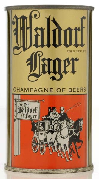 WALDORF LAGER INSTRUCTIONAL BEER CAN.             