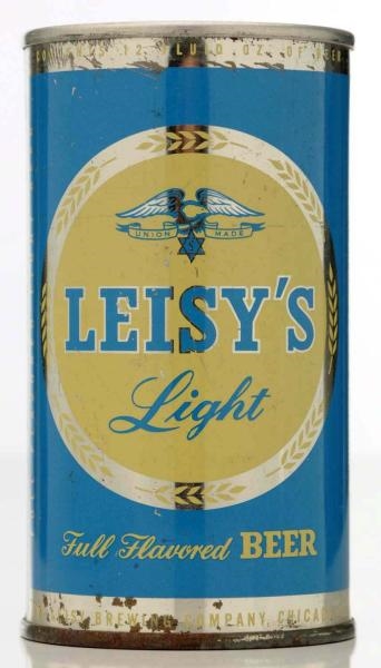 LEISYS LIGHT CHICAGO FLAT TOP BEER CAN.          