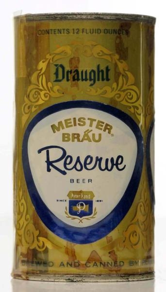MEISTER BRAU RESERVE DRAUGHT BEER CAN.            