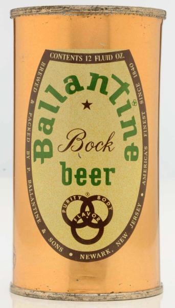 BALLANTINE BOCK BEER GREEN FLAT TOP BEER CAN.     