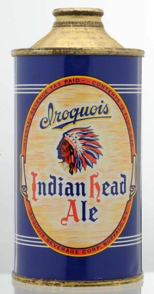 IROQUOIS INDIAN HEAD ALE LP CONE TOP BEER CAN.*   