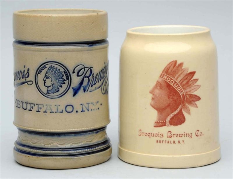LOT OF 2: IROQUOIS BREWING COMPANY BEER MUGS.     
