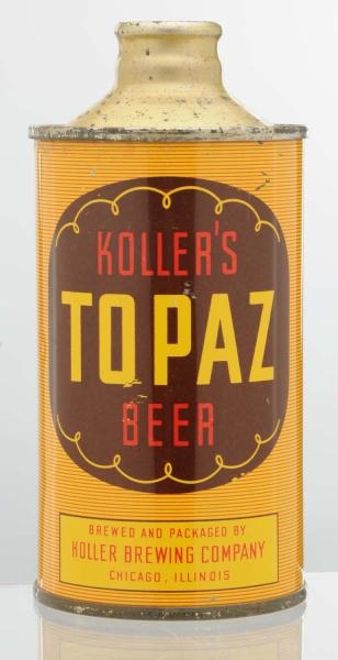 KOLLERS TOPAZ BEER J SPOUT BEER CAN.             