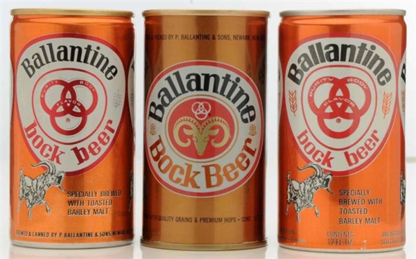 BALLANTINE BOCK PULL TAB BEER CANS.               