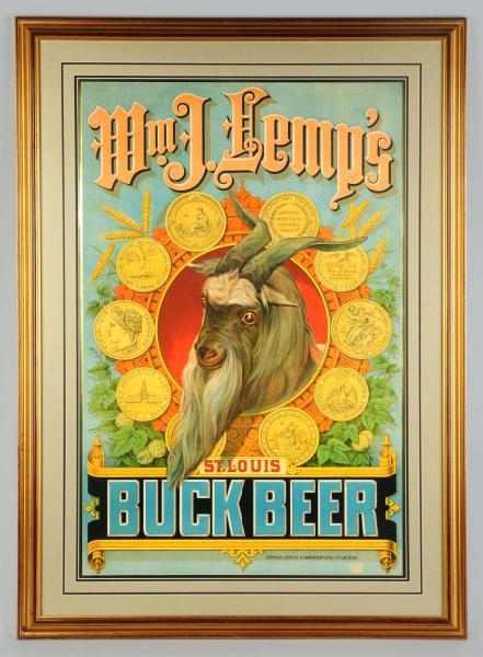 WM. J. LEMPS BUCK BEER LITHOGRAPH.               