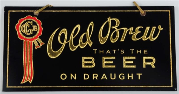 OLD BREW BEER REVERSE GLASS SIGN.                 