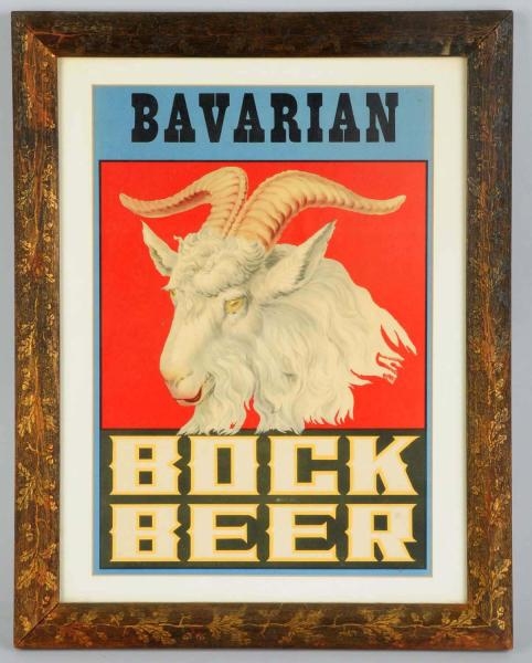 BAVARIAN BOCK BEER LITHOGRAPHED POSTER.           