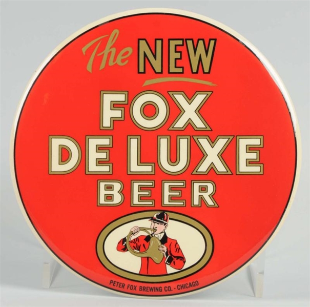 NEW FOX DELUXE CELLULOID BUTTON SIGN.             