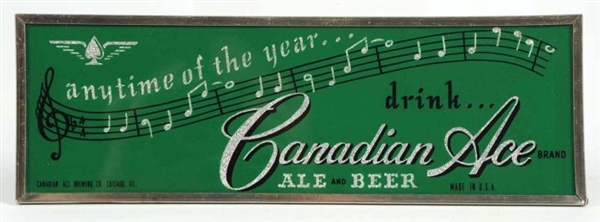CANADIAN ACE BEER REVERSE GLASS MUSIC SIGN.       