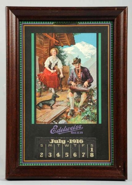 EDELWEISS BEER 1916 LITHOGRAPHED CALENDAR.        